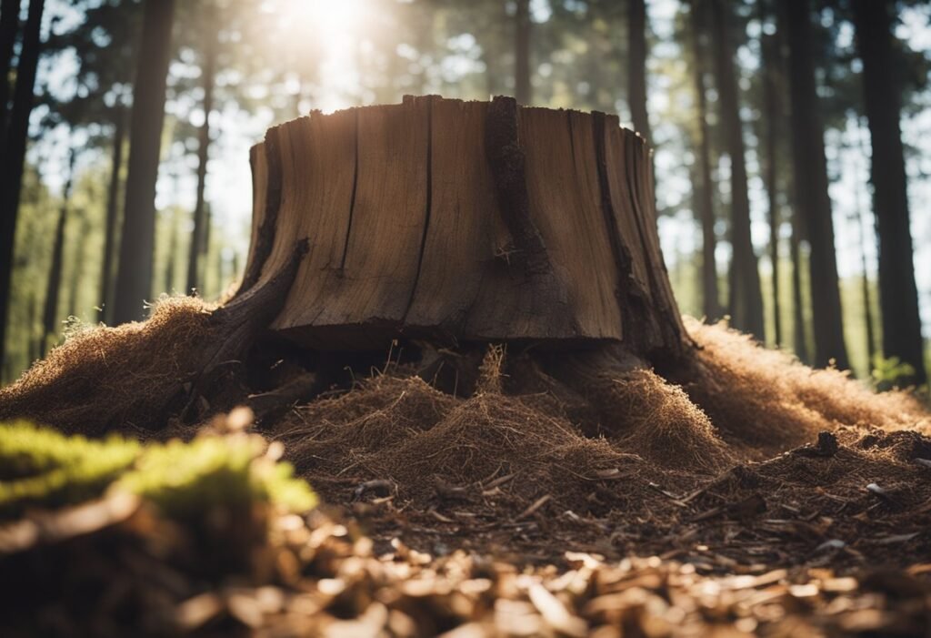 Process of stump grinding